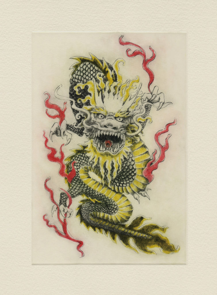 龍-1（正面） (drypoint etching by Yaemi Shigyo)