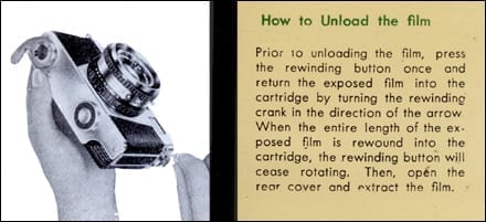 Fujica 35-ML manual (how to unload the film)